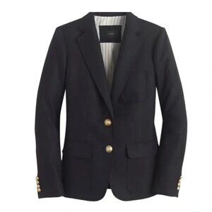 J. Crew Black Wool Rhodes Blazer Jacket Women's 4 Office Career Tailored Classic